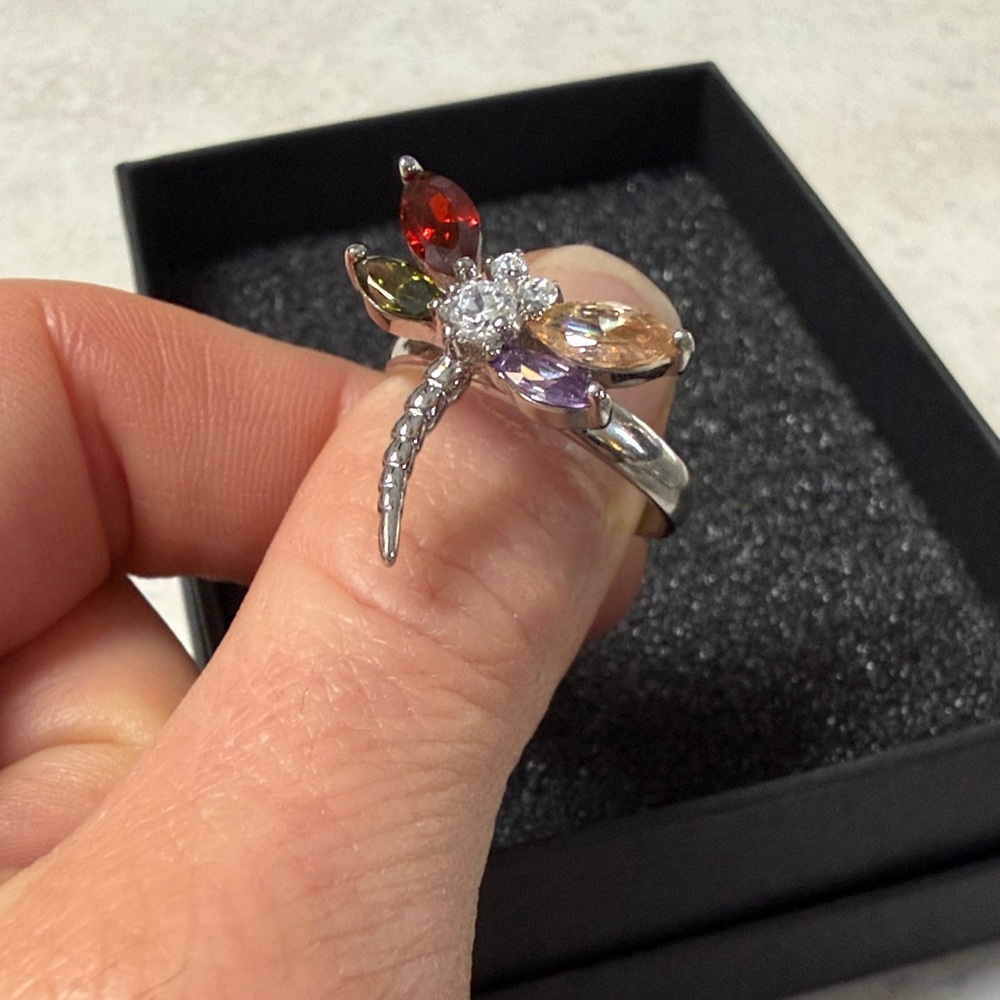 Elegant Multicolor Dragonfly Ring - image 1